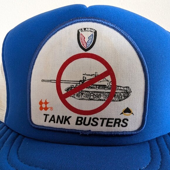 Vintage Snapback Trucker Hat Army Tank Busters - Picture 3 of 10
